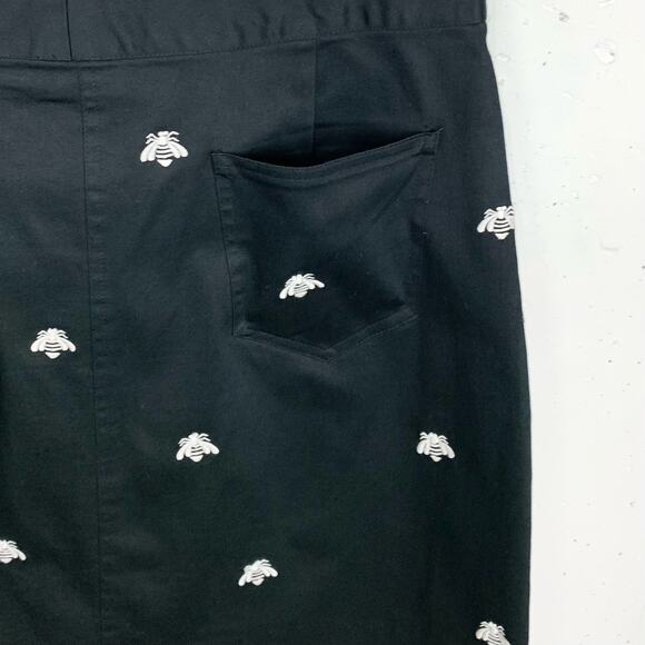 Jade Melody Tam Womens Embroiderd Bumble Bee Skirt Black Cotton Stretch Size 8 - Picture 9 of 9